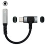 Nanocable Adaptador USB-C Macho a Jack 3.5 Hembra y USB-C Hembra para Carga, 10 cm, Negro
